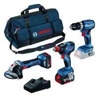 Bosch 0615990N35 18V Brushless 3pc Cordless Kt with 2 x 5.0Ah Batteries, Charger & Tool Bag £379.95